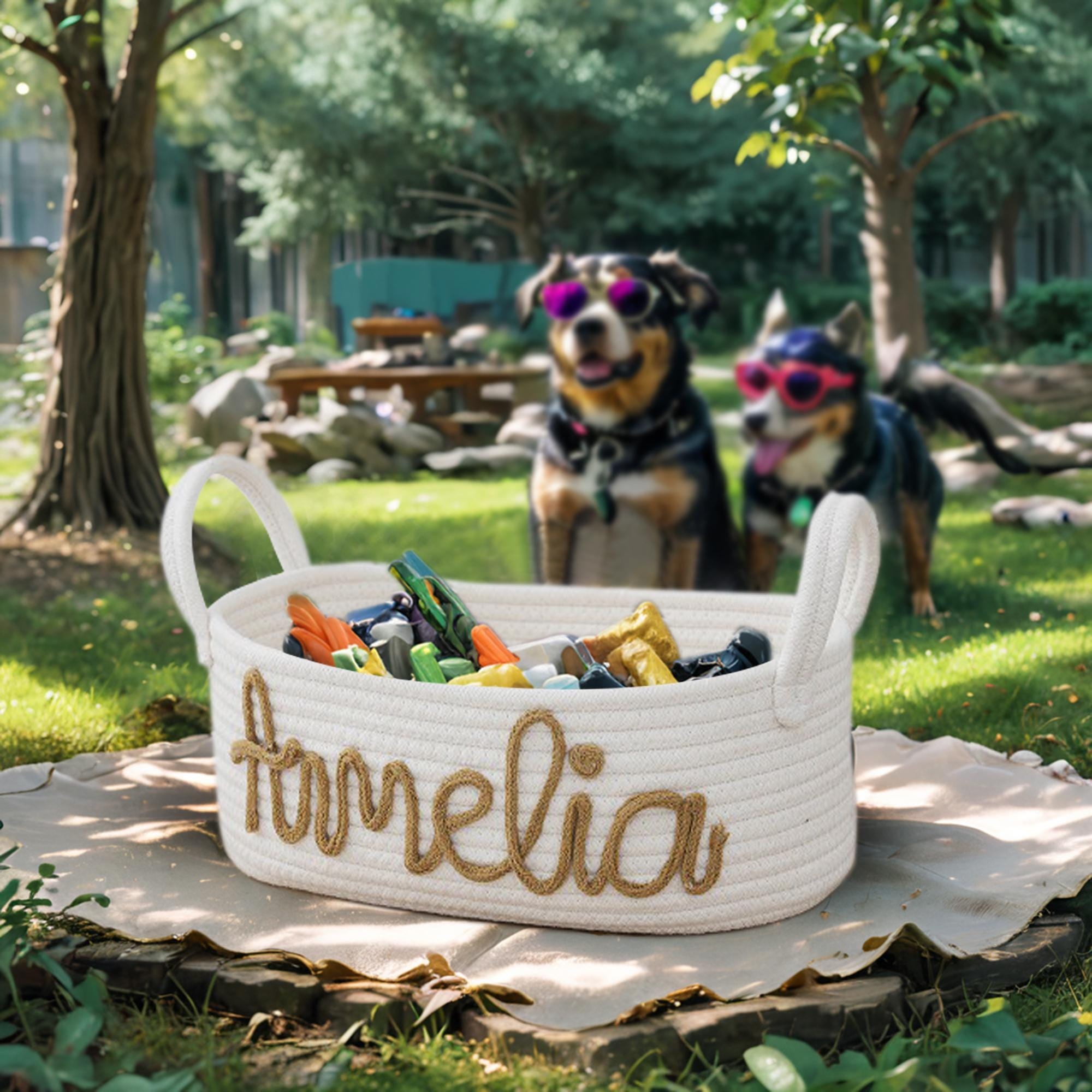 Personalized Handmade Embroidered Pet Storage Basket | inToy03