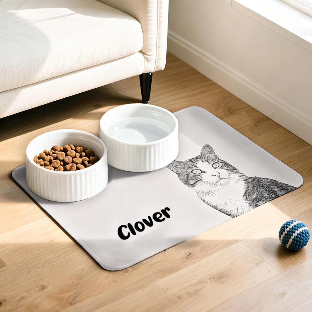 Personalized Pet Food Mat With Portrait | inAccs21