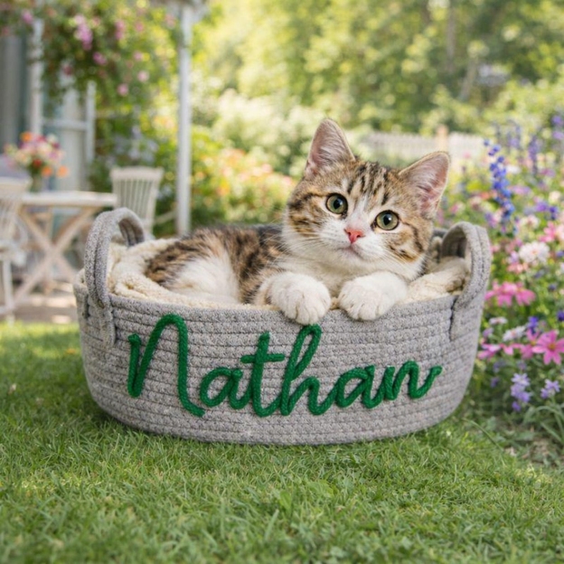 Personalized Handmade Embroidered Pet Storage Basket | inToy03