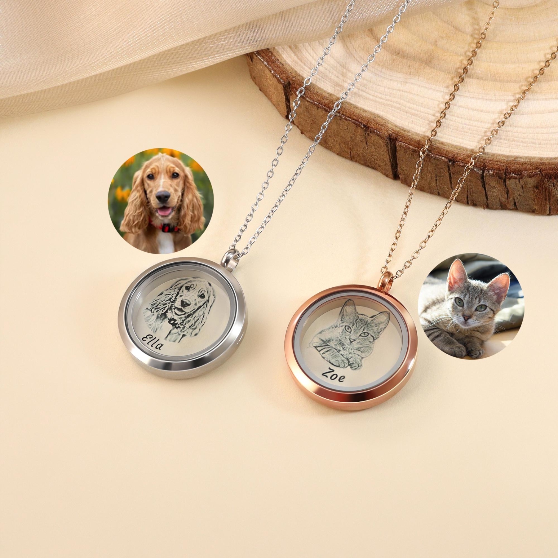 Personalized Pet Fur Hair Keepsake Necklace | inAccs23