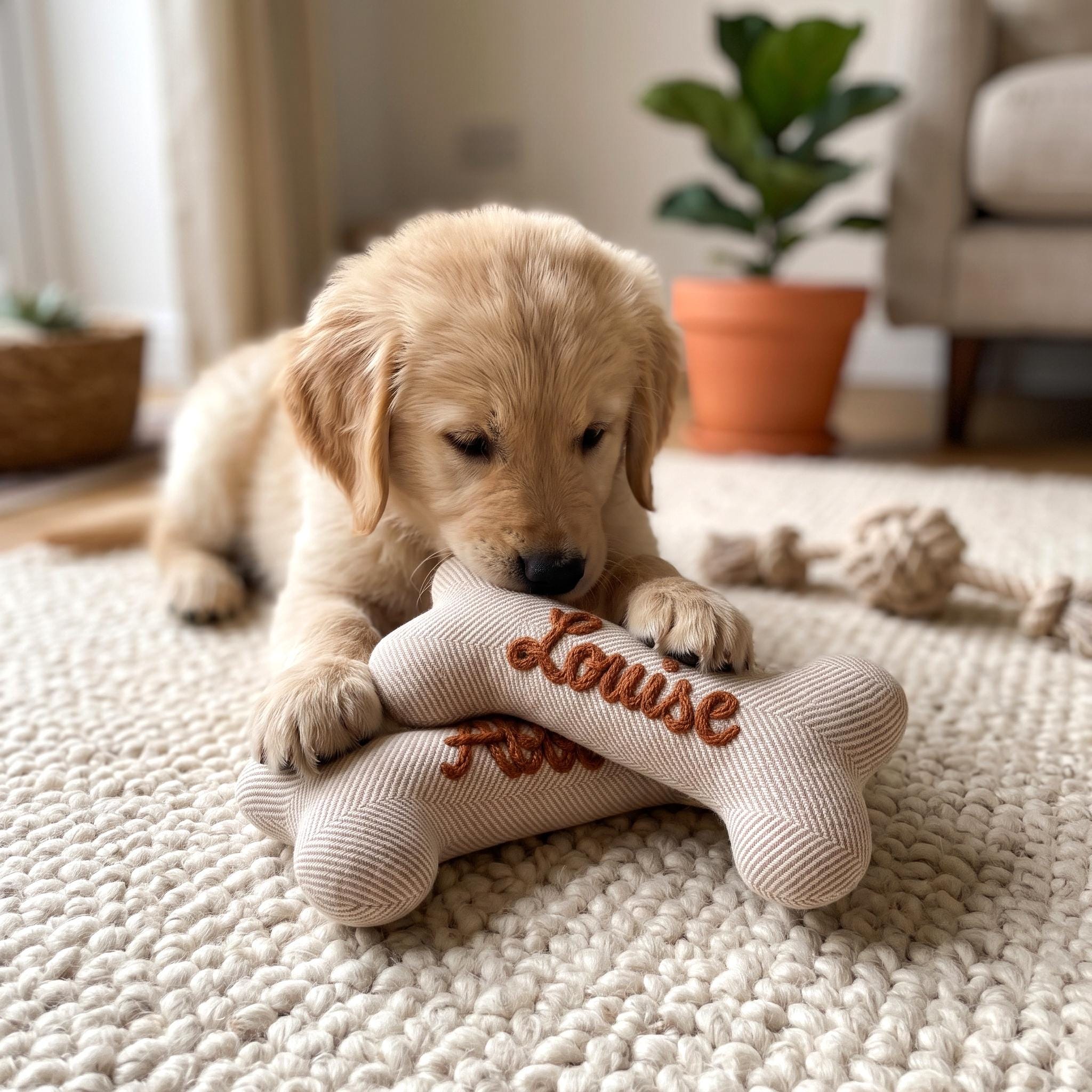 Personalized Embroidered Name Pet Bone Toy | inToy11