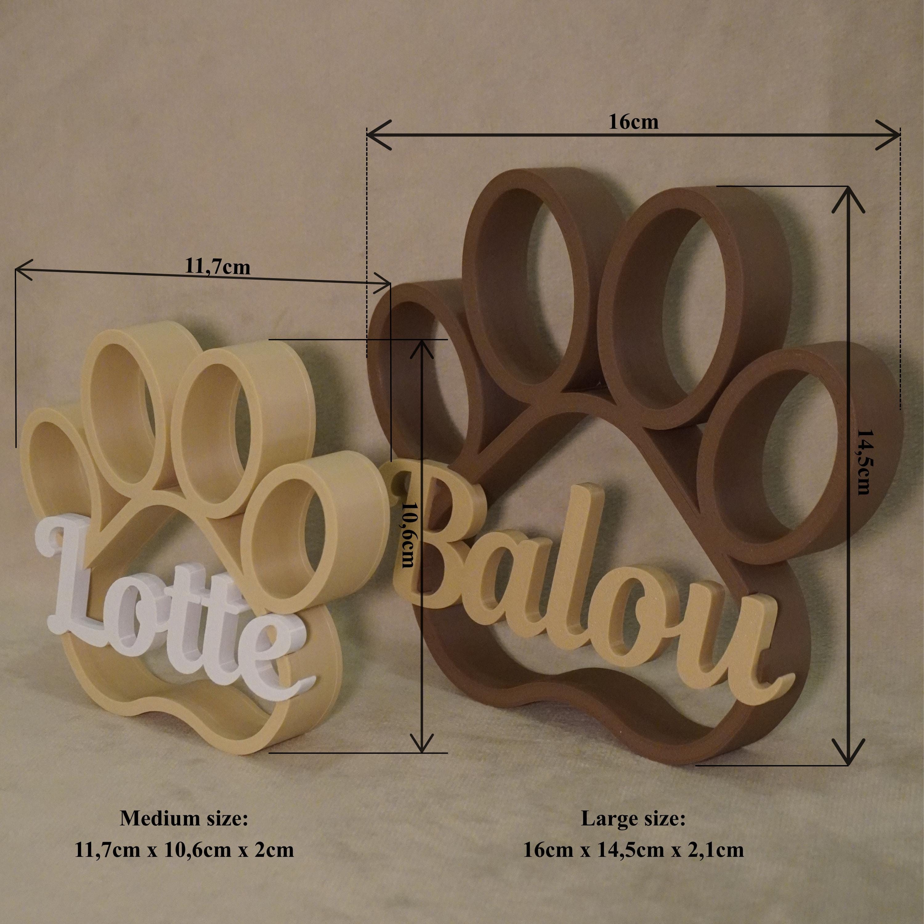 Personalized 3D Print Dog Paw With Name Ornament | inAccs29