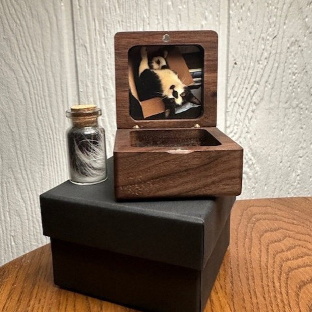 Personalized Engraving Name Wooden Pet fur Keepsake | KKPet238