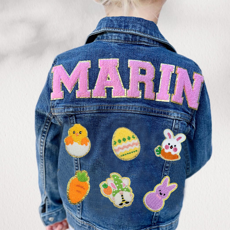 Personalized Hand Patch Kids Denim Jacket | inJacket02