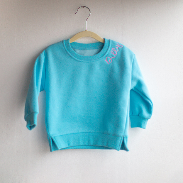 Personalized Hand-Embroidered Kid Cozy Soft Crewneck Sweatshirt | inSweatshirt61