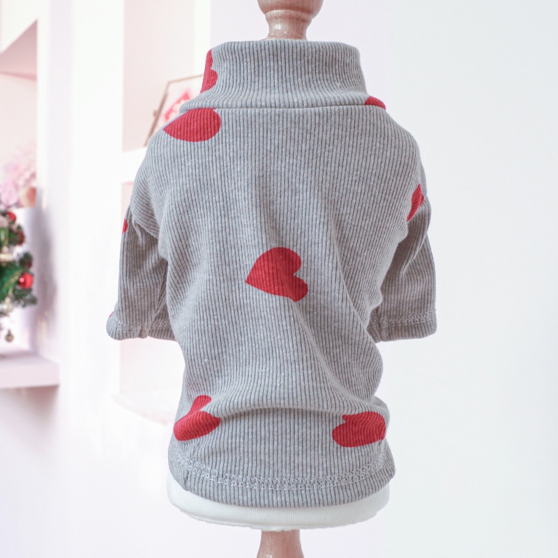 Personalized Leather Patch Name Valentine’s Day Pet Sweater | KKPet383