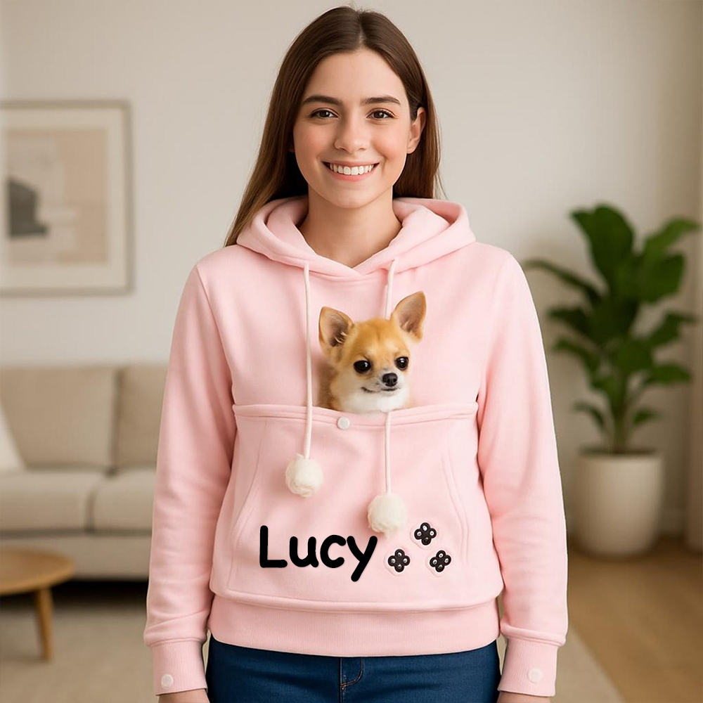 Personalized Name Cozy Pet Carrier Hoodie | inpet08