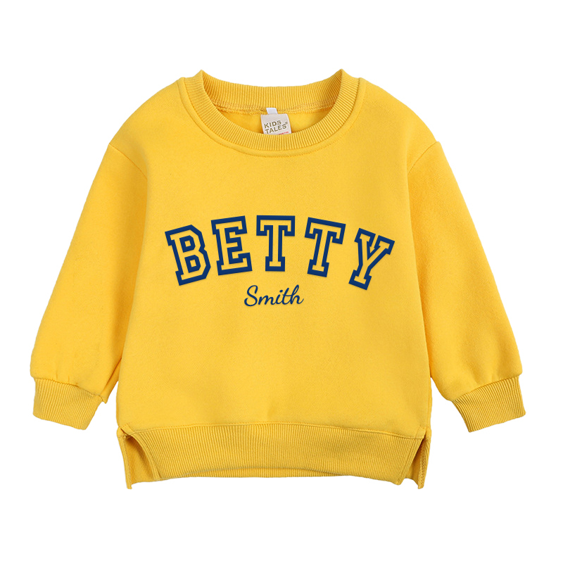 Personalized Kid Puff Vinyl Name Crewneck Sweatshirt | insweatshirt58