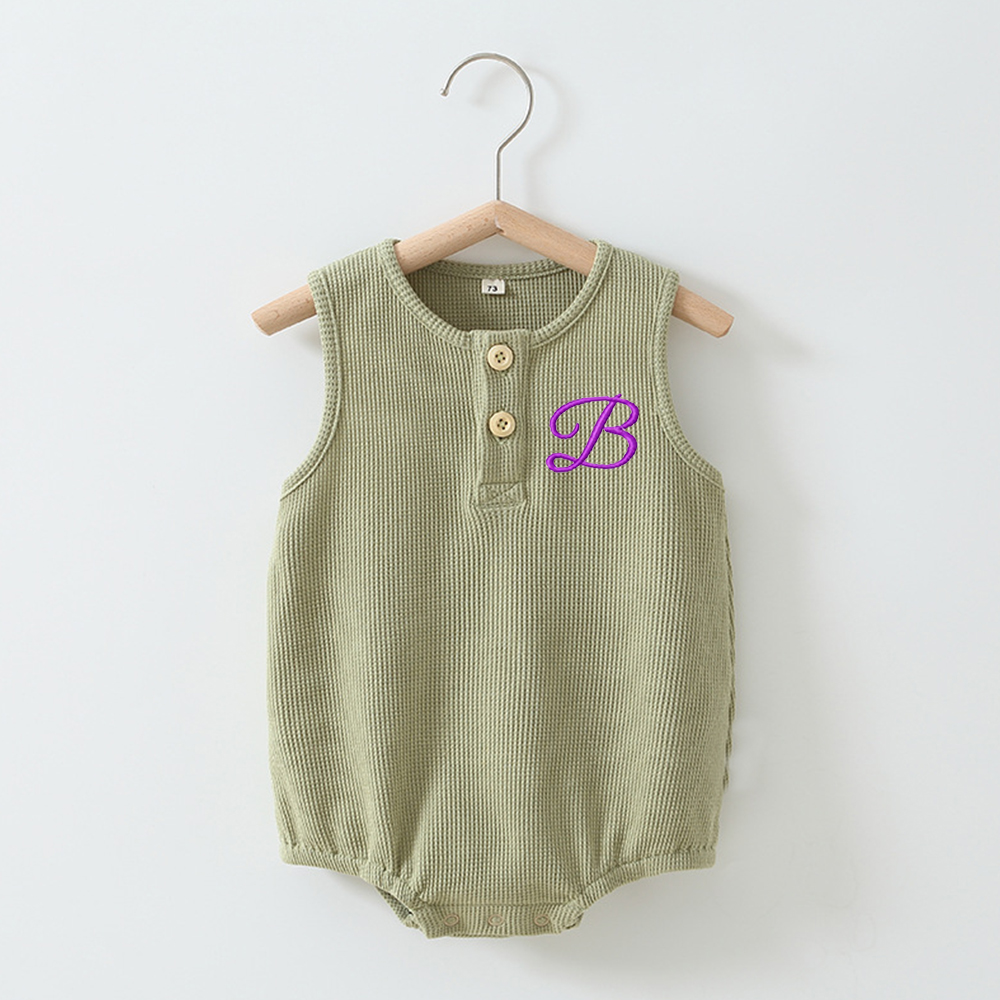 Personalized Embroidery Waffle Baby Cozy Soft Romper | inRomper31