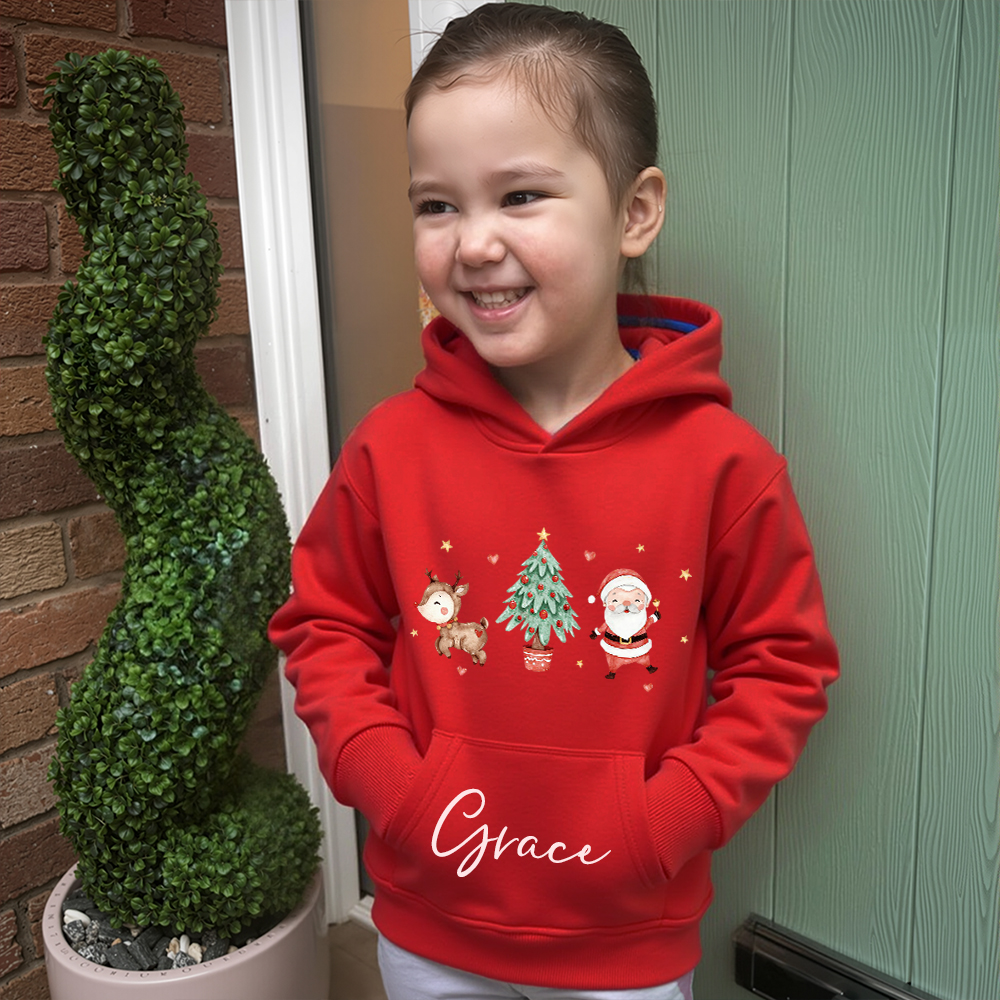 Personalized Kids Funny Christmas Hoodie | MCGift179