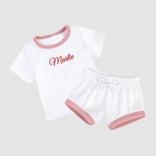 Personalized Embroidery Baby Cotton Cozy Soft Colourful Outfit Set | inSet45