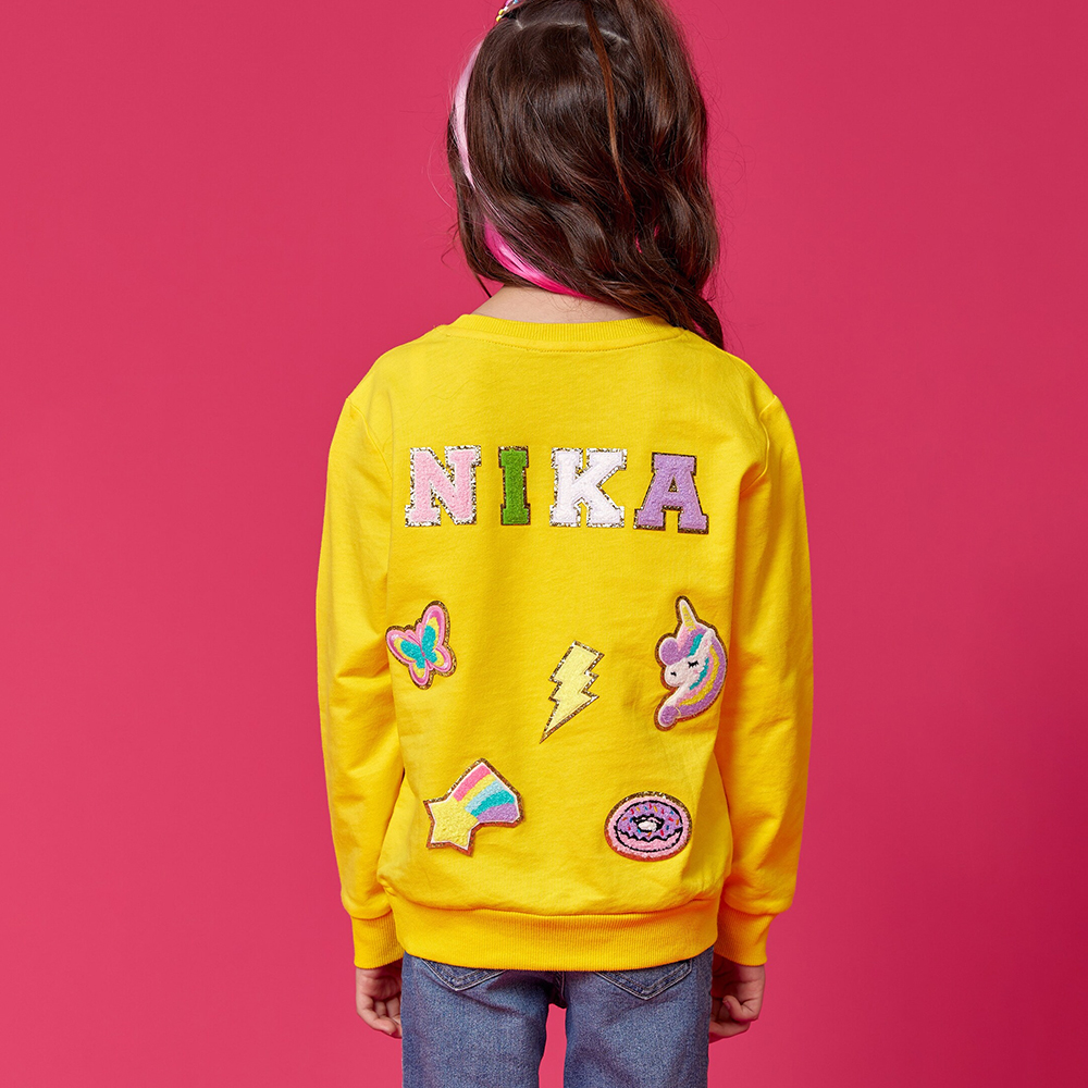 Personalized Chenille Patch Kid Cozy Soft Crewneck Sweatshirt | inSweatshirt70