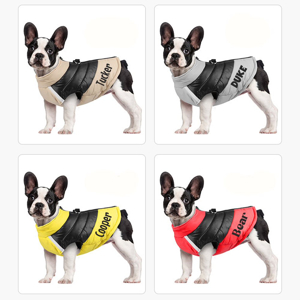 Personalized Pet Winter Warm Reflective Safety Puffer Vest | BKPet277