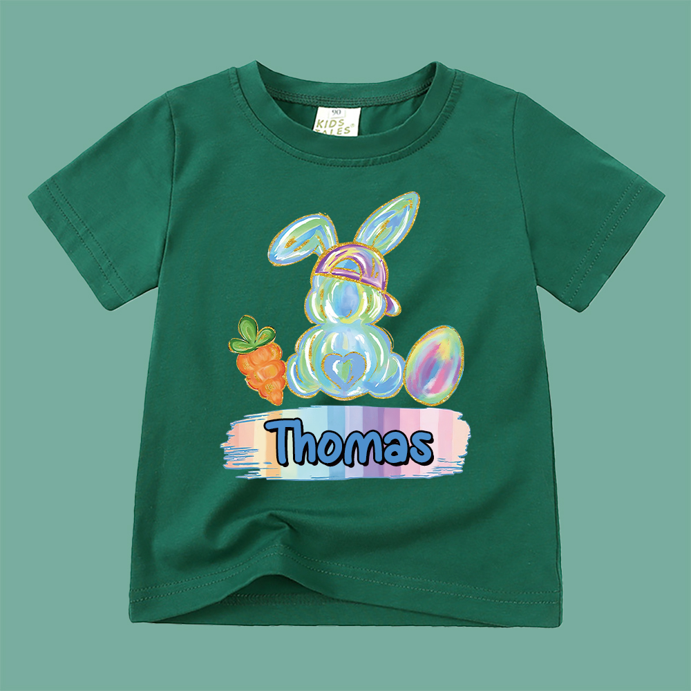 Personalized Kid Cozy Soft Easter Bunny T-Shirt | inTee13