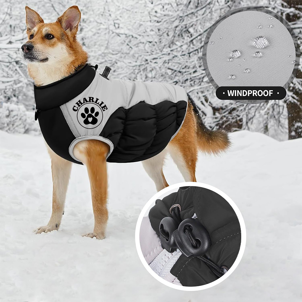 Personalized Pet Winter Warm Reflective Safety Puffer Vest | BKPet308