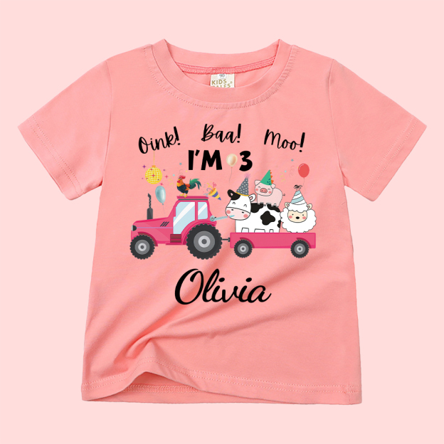 Personalized Kid Cute Farm Animal Party Birthday T-Shirt | inTee17