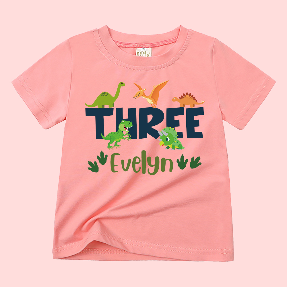 Personalized Kid Jurassic Dinosaur Party Birthday T-Shirt | inTee18