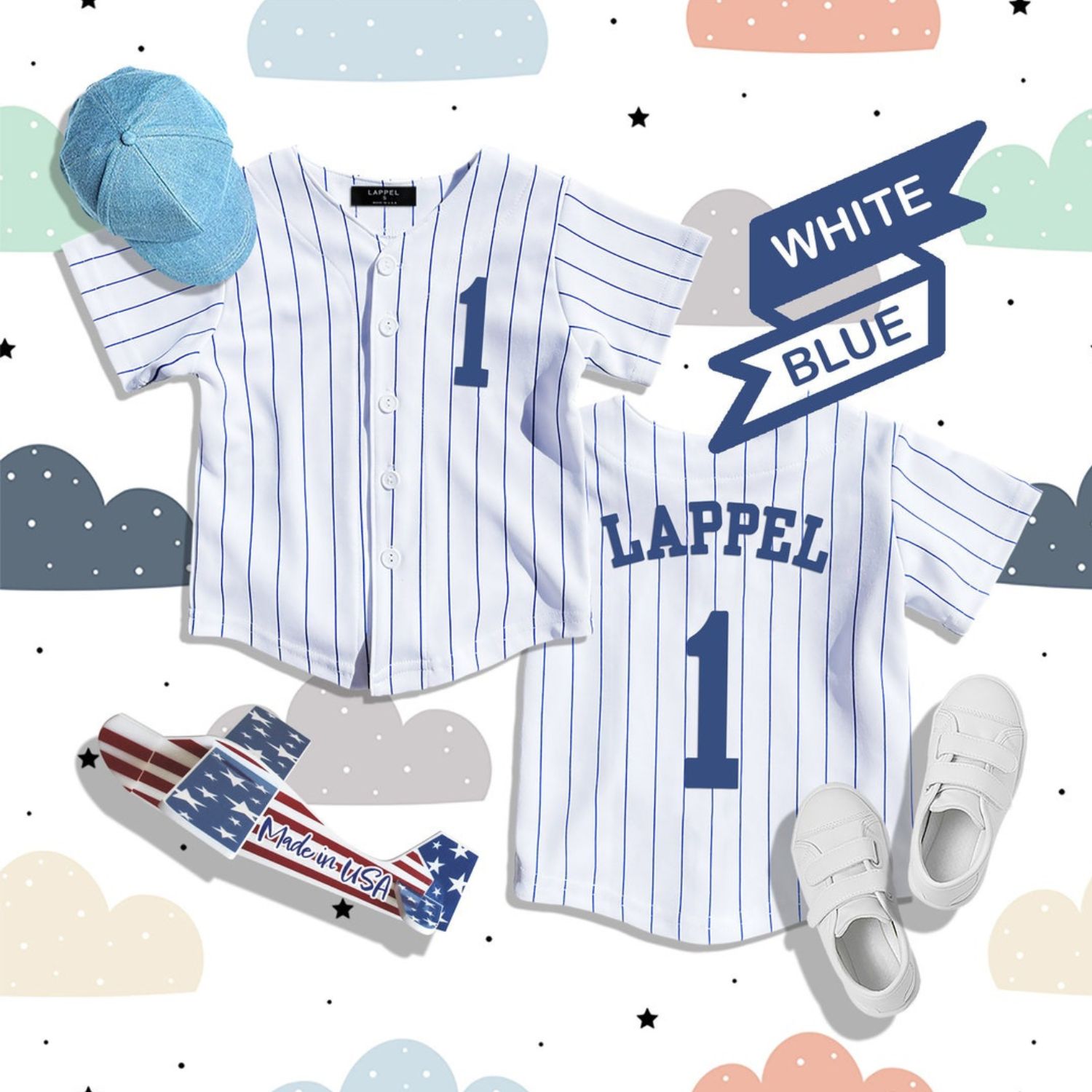 Personalized Pinstripe Button Down Baseball Jersey | CWBaby72