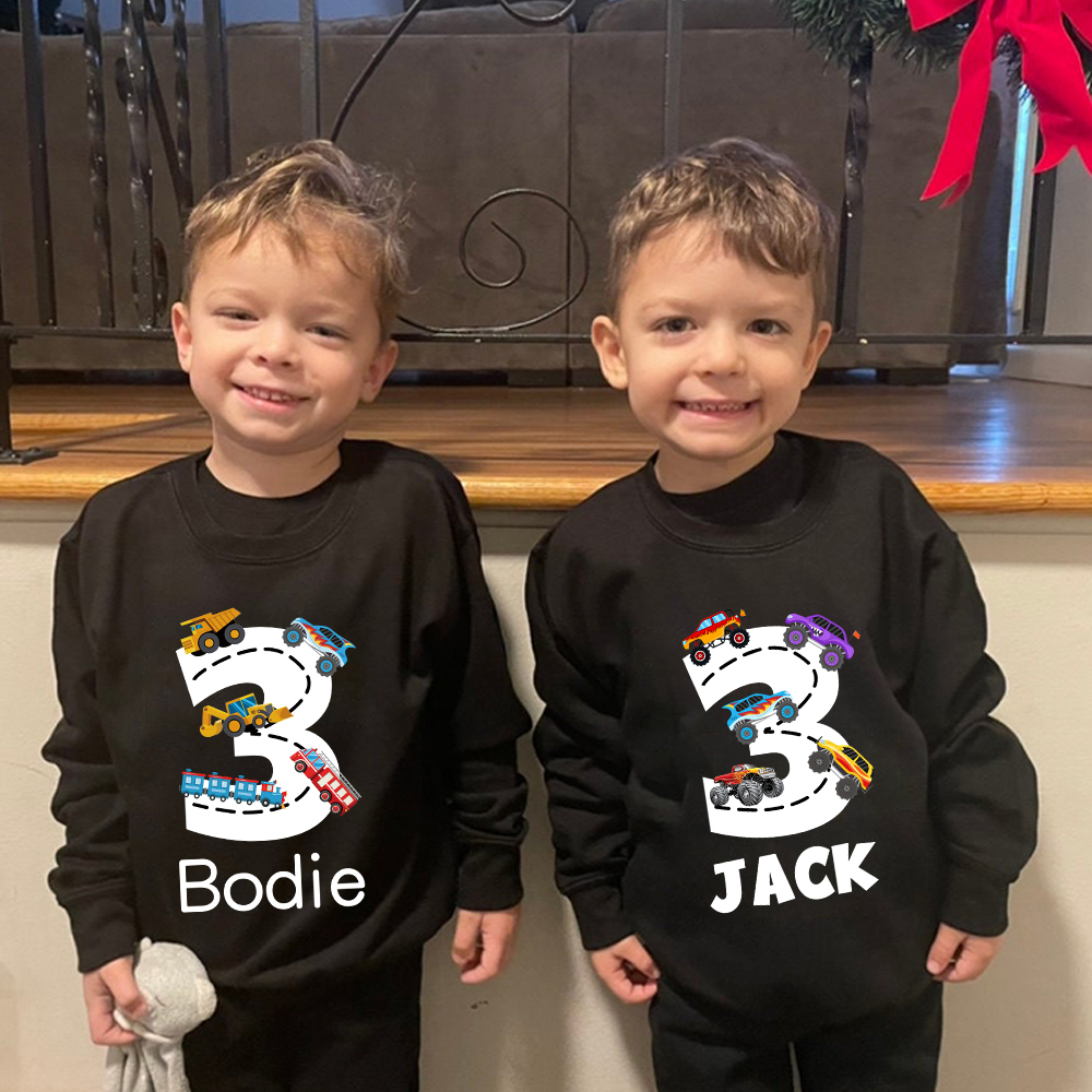 Personalized Kid Transportation Vehicle Party Birthday Sweatshirt | inSweatshirt75