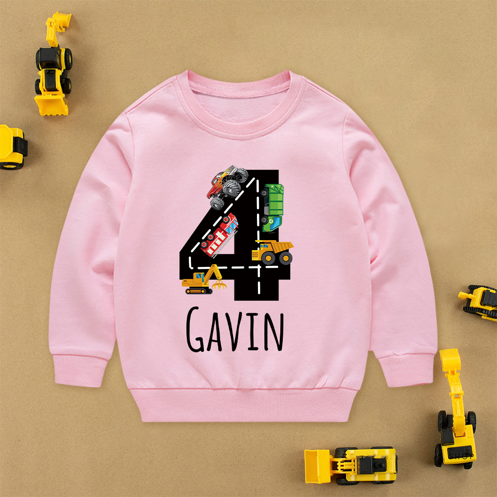 Personalized Kid Transportation Vehicle Party Birthday Sweatshirt | inSweatshirt75