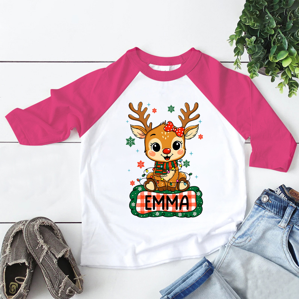 Personalized Kid Cozy Christmas Elk Sweatshirt | inSweatshirt85
