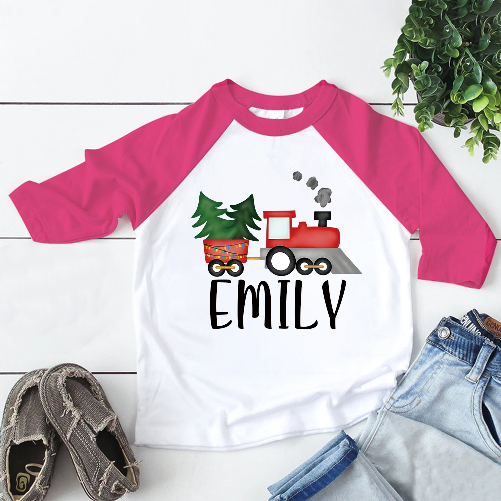 Personalized Kid Cozy Christmas Train Sweatshirt | inSweatshirt86
