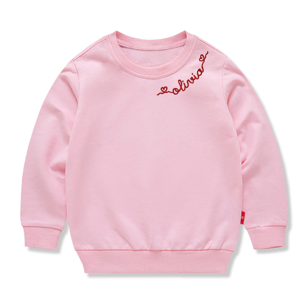Personalized Embroidered Kids Valentines Sweatshirt | inSweatshirt88