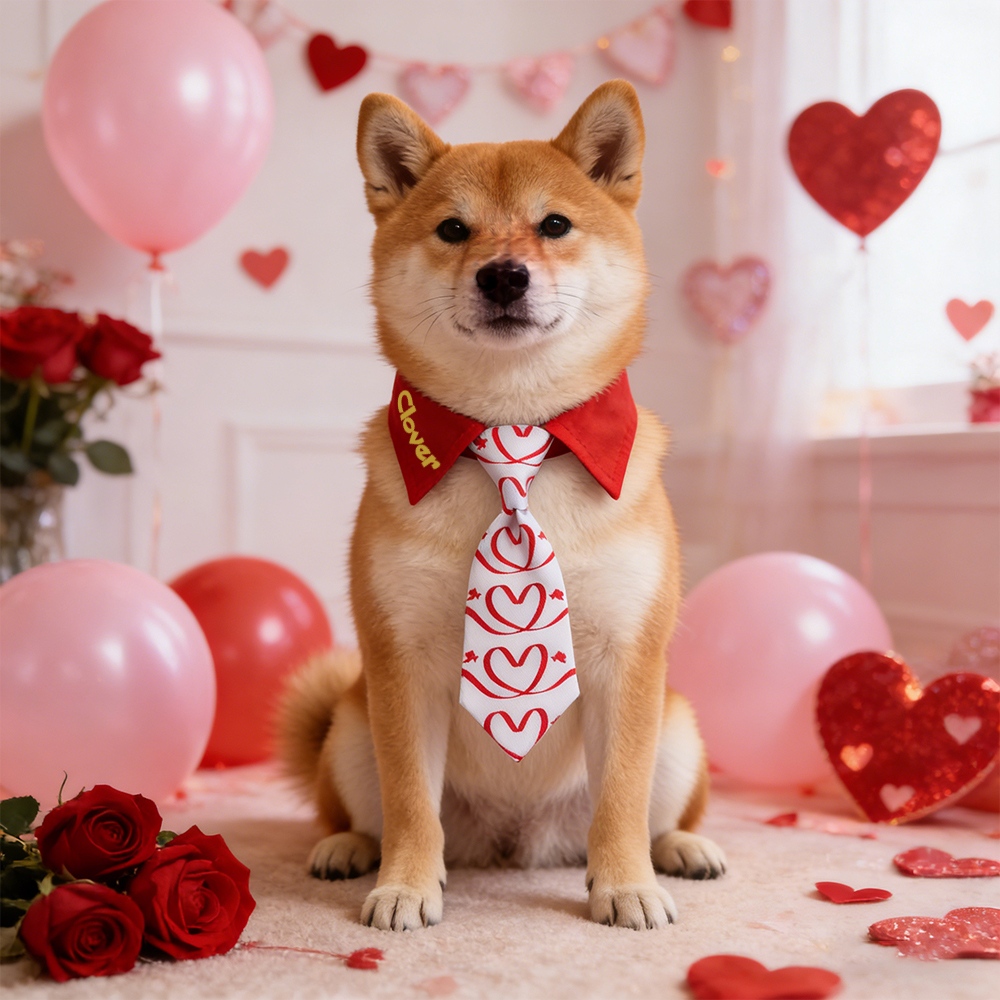 Personalized Pet Valentine's Day Tie Collar | inAccs01