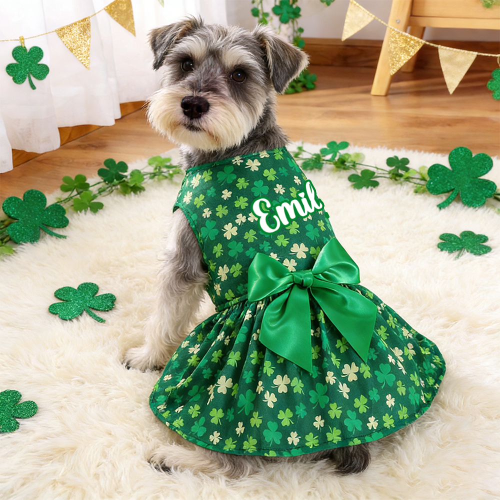 Personalized Pet Lucky St. Patricks Day Dress | inCloth01