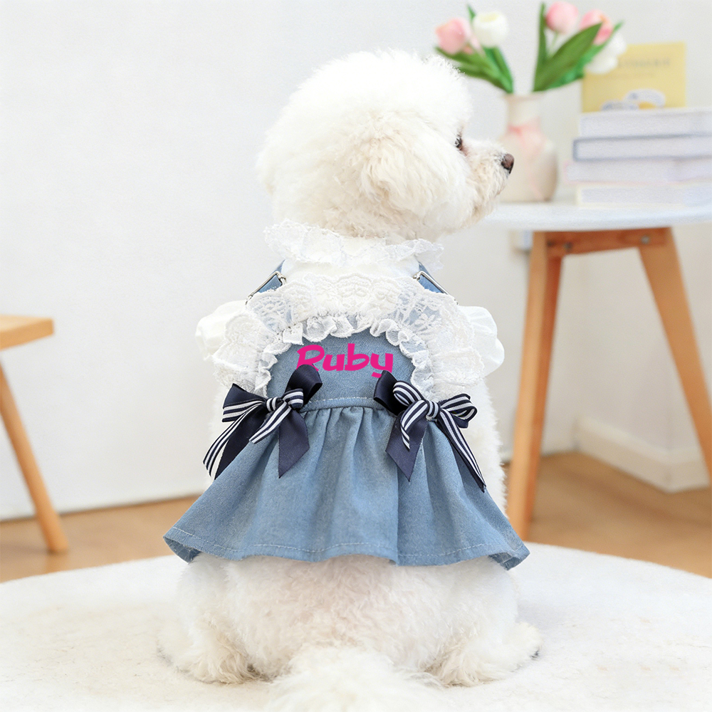 Personalized Pet Denim Pet Overalls | inCloth18