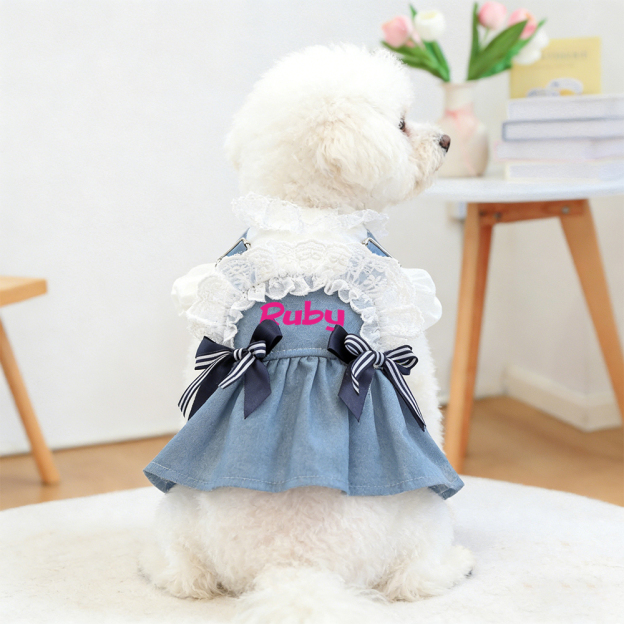 Personalized Pet Denim Pet Overalls | inCloth18