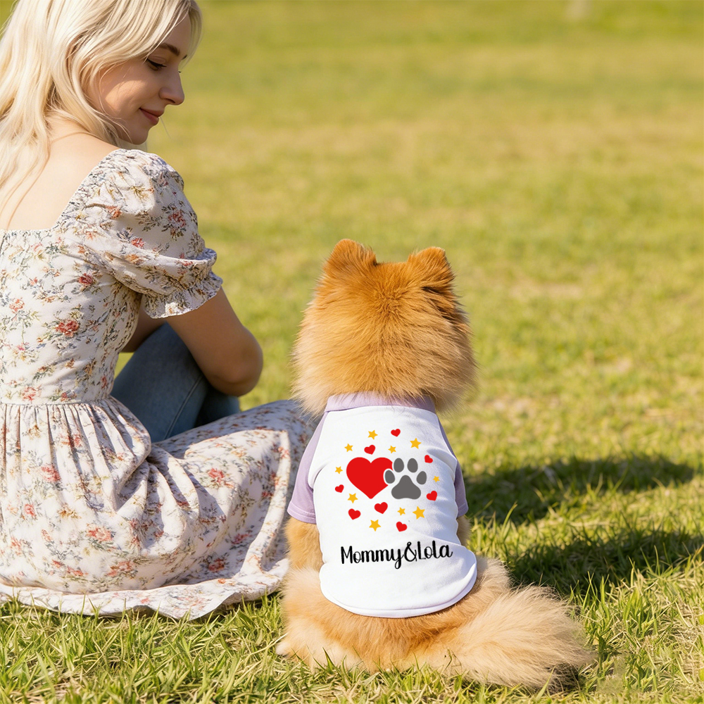 Personalized Mother's Day Color-Block Pet T-shirt  | inCloth42