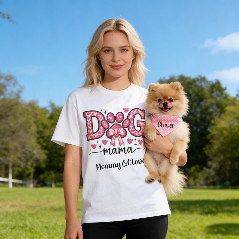 Personalized Mother's Day Dog Mom Shirt and Pet Bandana | inCloth45