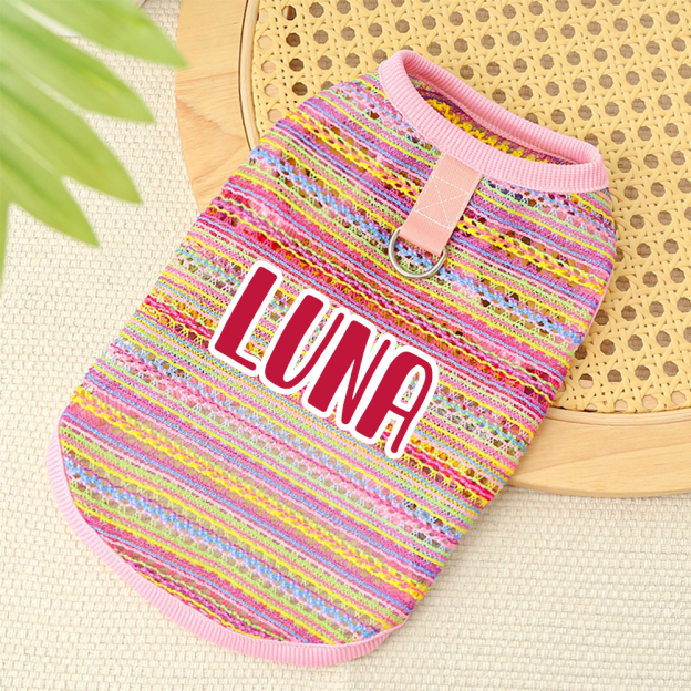 Personalized Name Striped Dog Jumpsuit | inCloth47