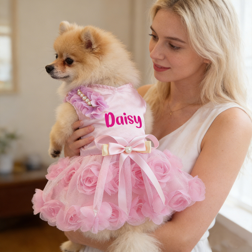 Personalized Name Pet Satin Princess Dress | inCloth50