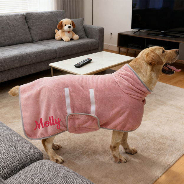 Personalized  Embroidered Name Absorbent Quick Dry Pet Towel Coat | inCloth74