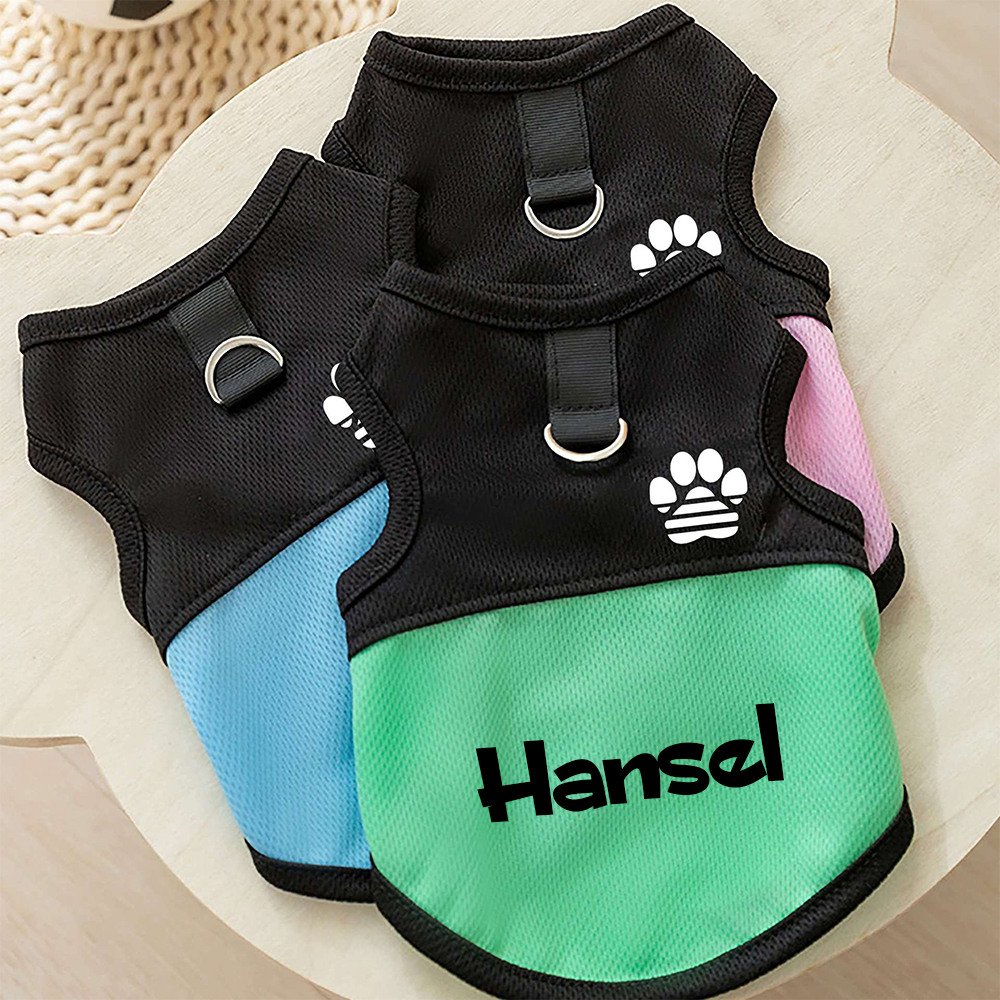 Personalized Breathable Paw Print Pet Vest  | inCloth82