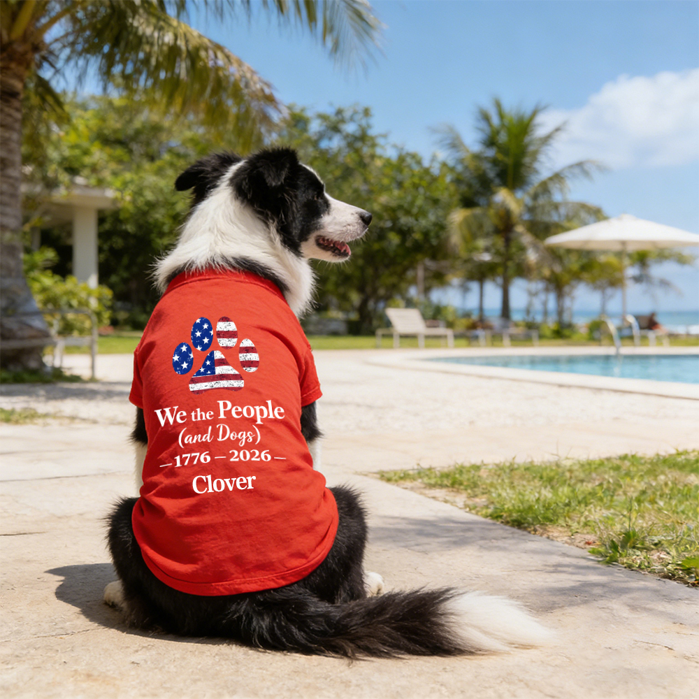 Personalized 4th of July Pet Paw Print Shirt | inCloth83