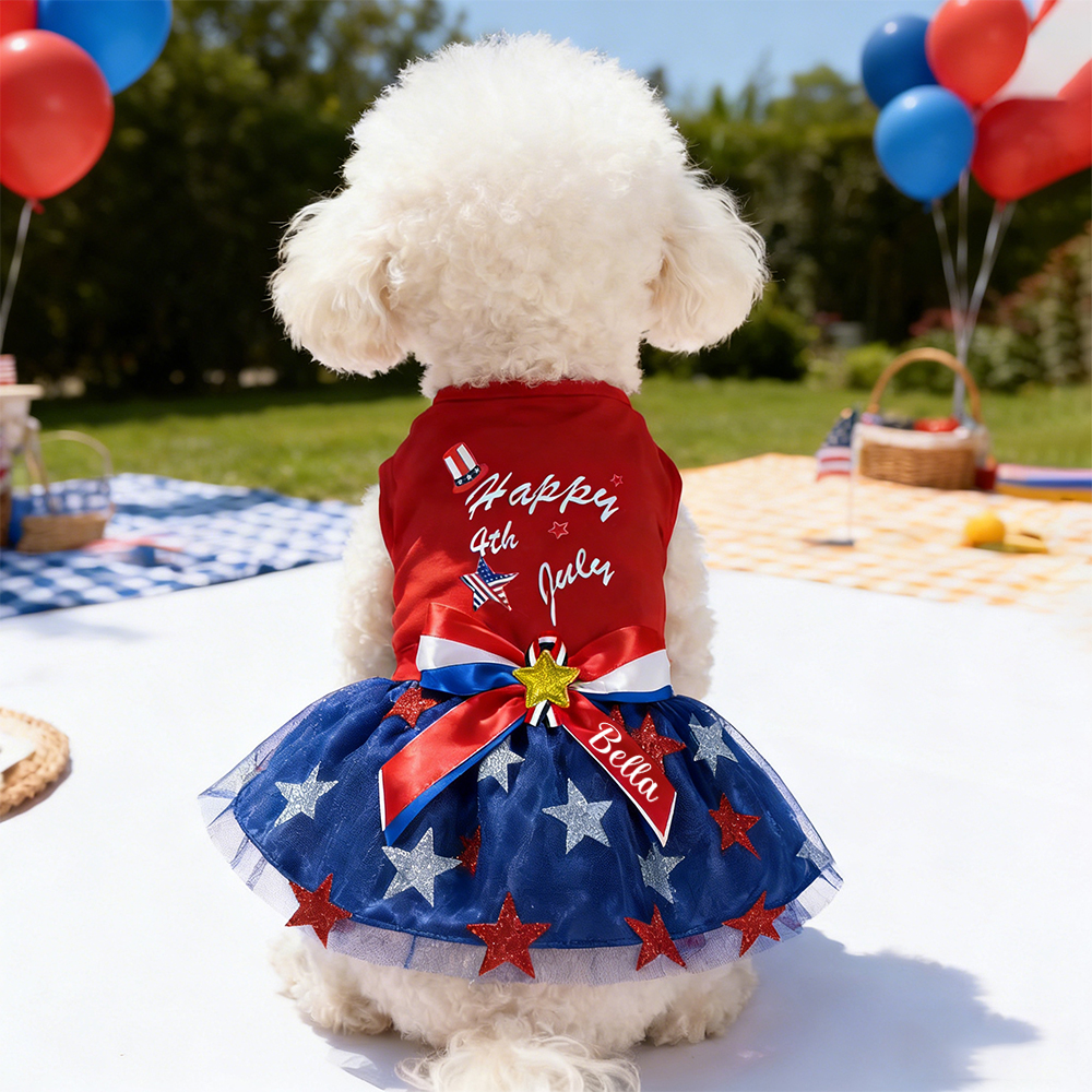 Personalized 4th of July Pet Dress | inCloth86