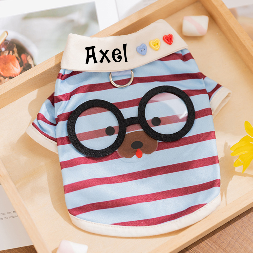 Personalized Name Striped Pet T-Shirt | inCloth87