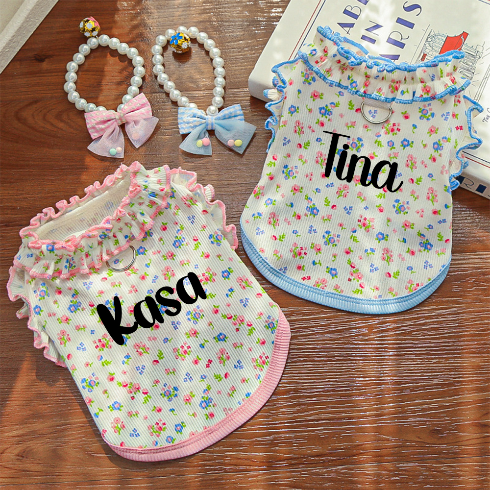 Personalized Name Floral Pet Dress & Shirt | inCloth90