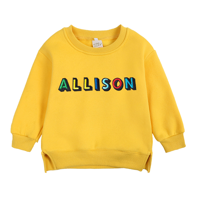Personalized Kid Hand Patch Name Crewneck Sweatshirt | inSweatshirt14