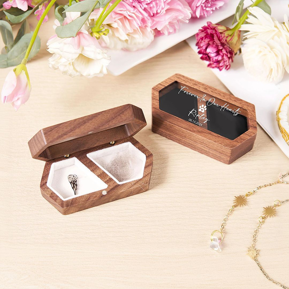 Personalized Name Pet Fur Keepsake Memorial Box | KKPet215