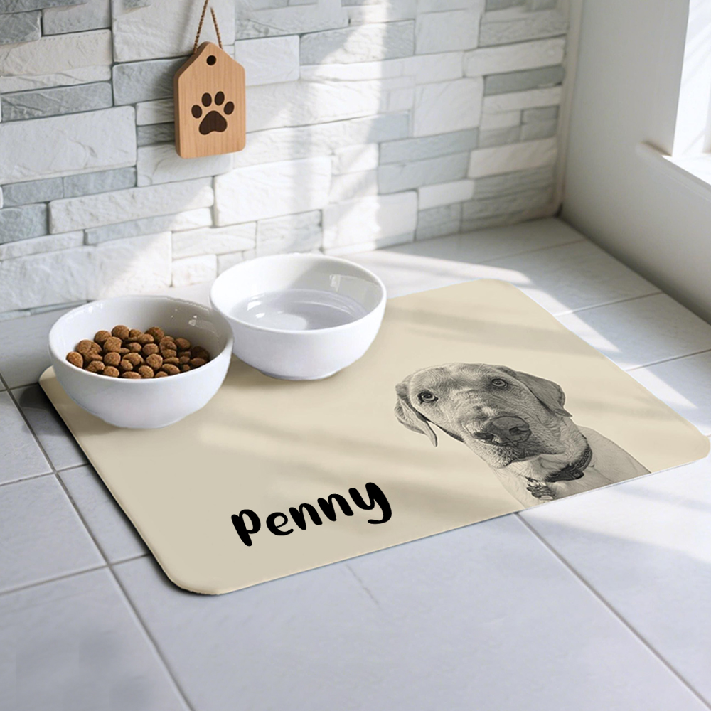 Personalized Pet Food Mat With Portrait | inAccs21