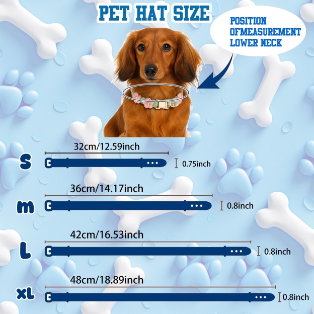 Personalized Engraved Name Woven Flower Pet Collar | KKPet450