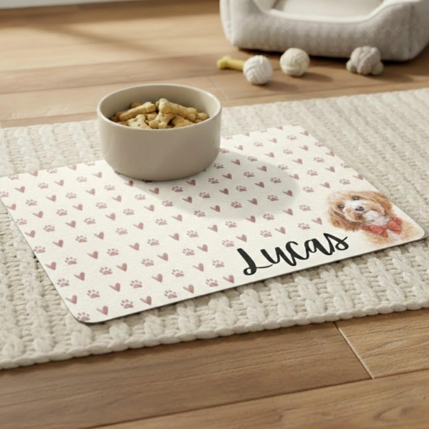 Personalized Pet Food Mat With Portrait | inAccs20