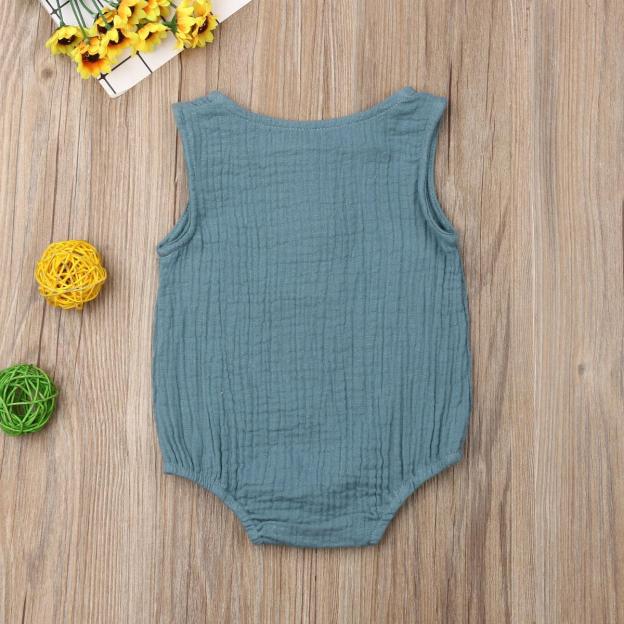 Personalized Embroidery Baby Organic Cotton Muslin Romper | inRomper34