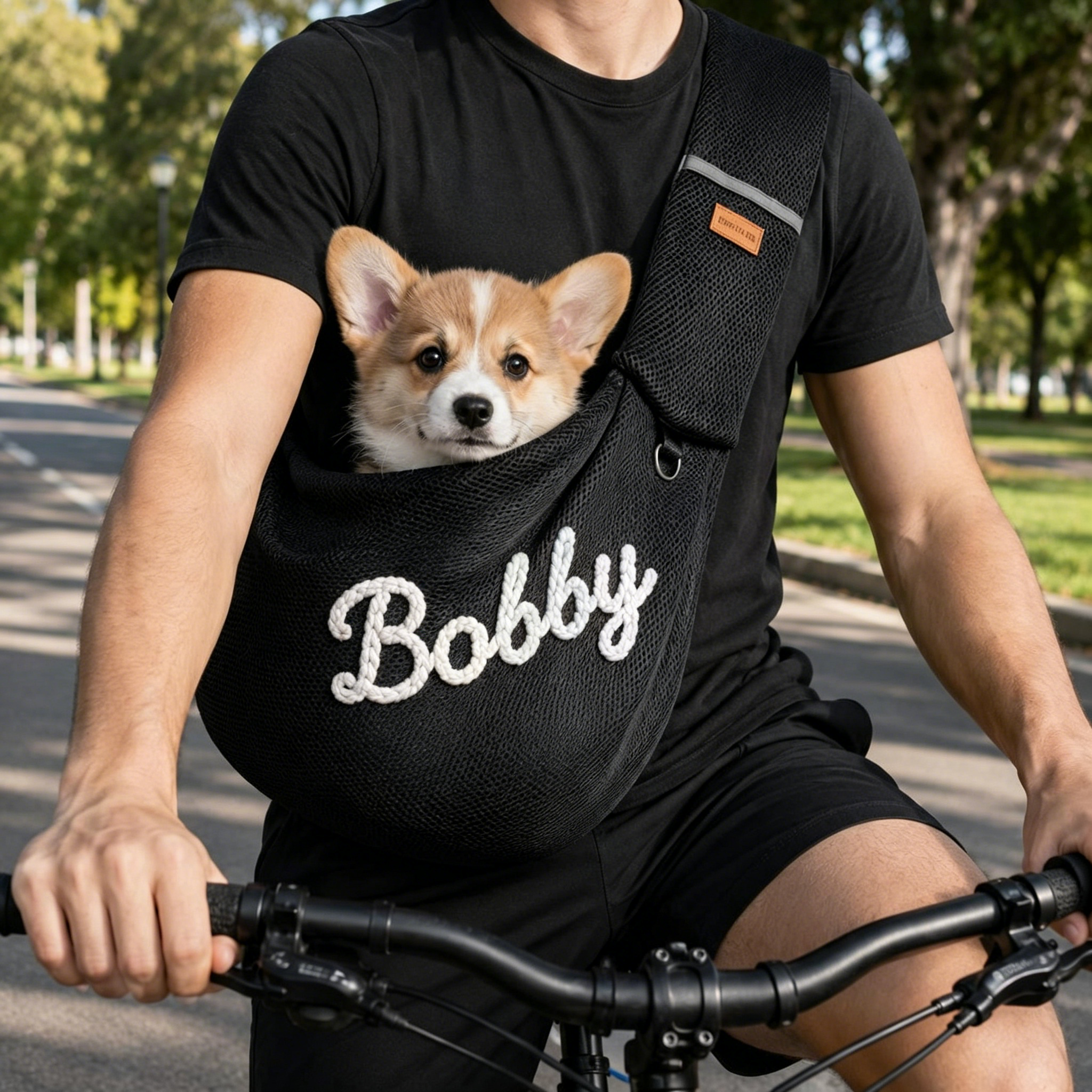 Personalized Hand-Embroidered Breathable Mesh Pet Carrier | inBag92