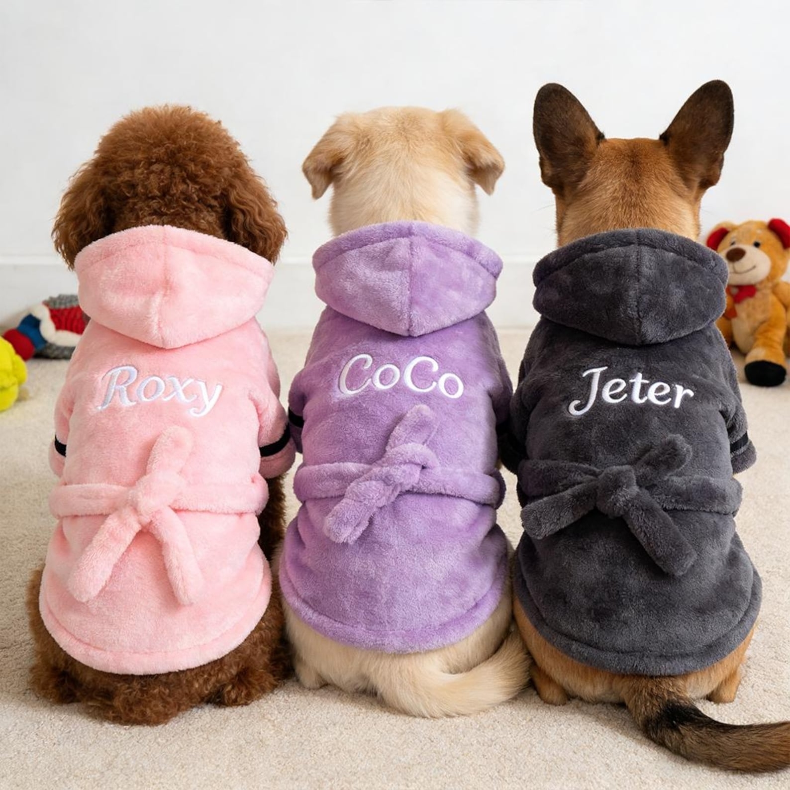 Personalized Embroidered Name Pet Bathrobe | inCloth23