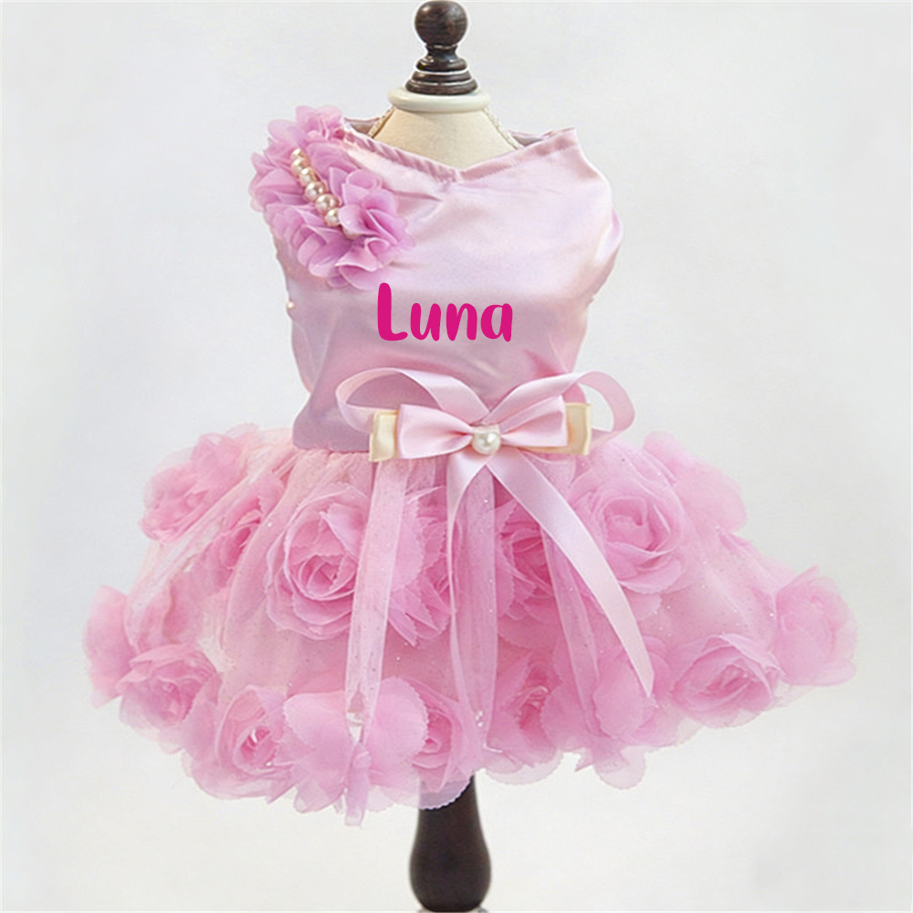 Personalized Name Pet Satin Princess Dress | inCloth50